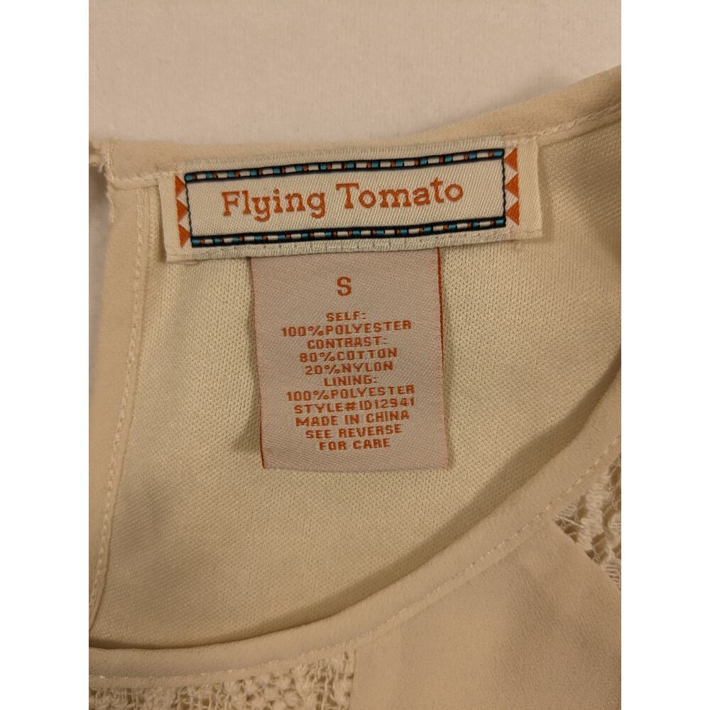 Anthropologie Flying‎ Tomato Dress Sm Cream Dainty Lace Boho Embroidery Retro - Picture 4 of 12